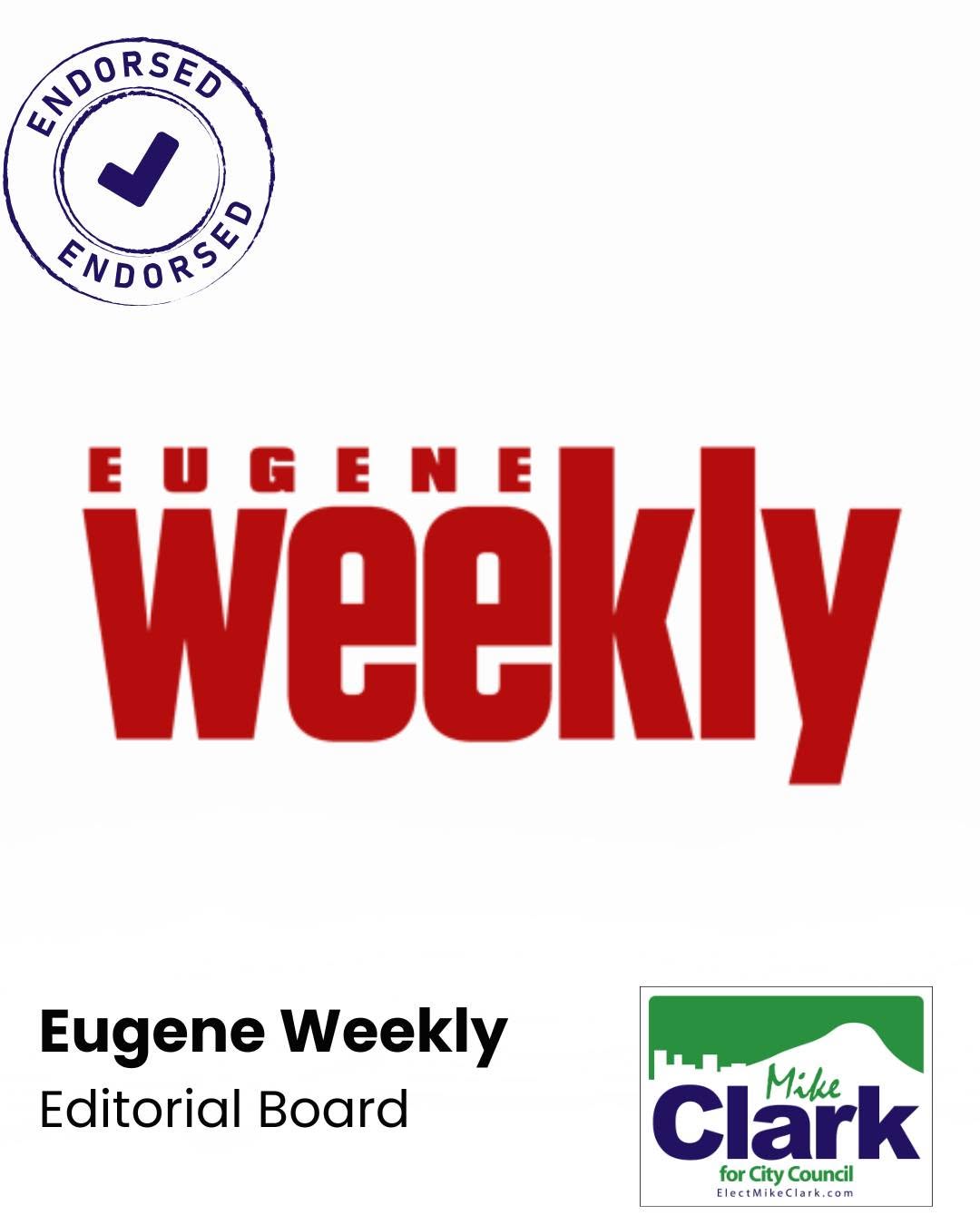 Eugene Weekly Editorial Board endorsement of Mike Clark