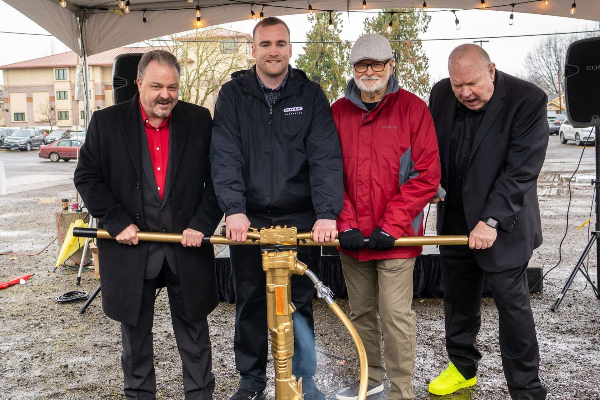 Mike Clark at a groundbreaking ceremony for new housing in Eugene